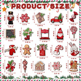 Huwena 40 Pcs Christmas Wooden Ornaments Red Christmas Decorations for Xmas Tree Wreaths Gingerbread Gnome Hanging Ornaments Nutcracker Peppermint Candy Wood Cutouts Christmas Decor for Home Huwena