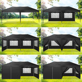 COBIZI 10x20 Pop Up Canopy Tent with 6 Sidewalls Tents for Parties Waterproof Camping Canopy Ez Up Party Tent Outdoor Portable Gazebo for Backyard Commercial Event Tent, Black COBIZI
