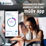 Stamina 36 Inch Durable Rugged Steel Frame Folding Trampoline with MUUV Coaching Audio App and 250 Pound Weight Capacity, Gray Stamina