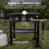 GasOne Foldable Propane Burner Grill – 28-Inch Flat Top Grill Griddle Cooking Station – 2 Burner Propane Grill with Pre-Seasoned Griddle – Professional Burners for Outdoor Cooking with Side Shelves Gas One