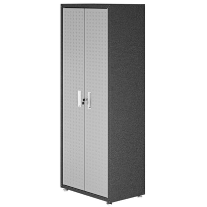 Manhattan Comfort Fortress Standing Cabinet Storage, Black/Gray