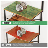 Bakers Rack with Power Outlet, Kitchen Shelves Microwave Stand with Wire Grid and 10 Hooks, 4 Tiers Coffee Stand (Rustic Brown, 23.5 x 15.6 x 52.8 Inches) SNTD