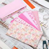 Boao 10 Pieces 20 x 20 Inch Cotton Fabric Quilting Floral Patchwork Pink Fabric Square Bundles Cotton for Sewing DIY Crafts Handmade Bags Clothing, Various Patterns Boao