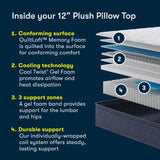 Serta Five Star Mattress Tranquility 12-Inch Plush Pillow Top – King Size – Zoned Support, Pressure Relief, Cooling Comfort – Made in USA – Bed-in-a-Box – 100 Night Trial, 10-Year Limited Warranty Serta