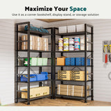 SMUG Book Shelf, 5 Tier Bookshelves Tall Modern Bookcase Shelf Organizer Storage Shelving Unit for Bedroom Living Room and Home Office Black SMUG