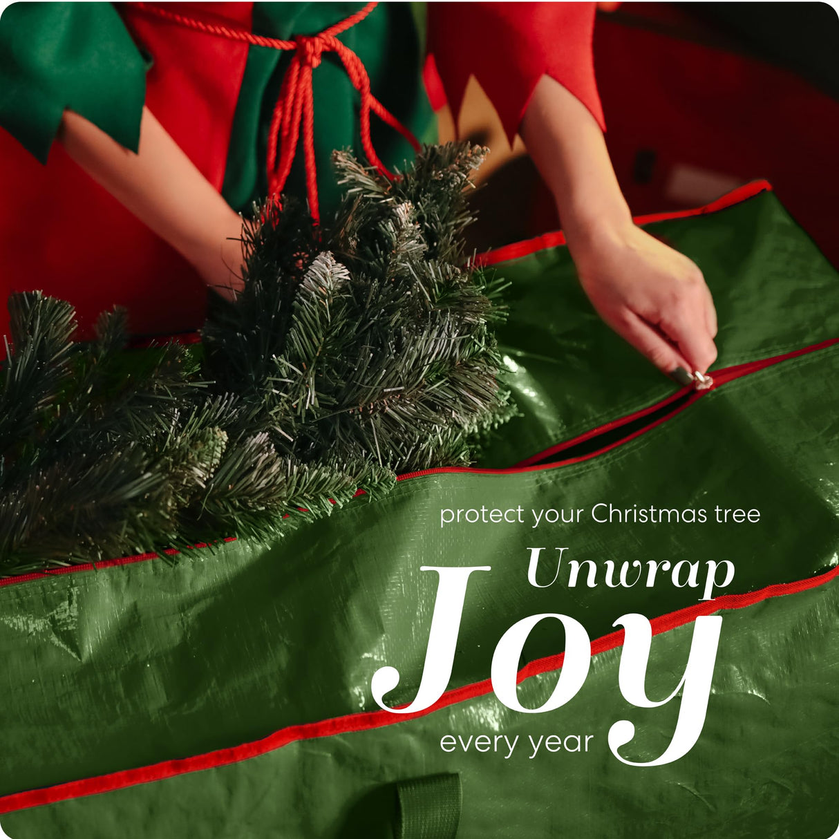 Handy Laundry, Christmas Tree Storage Bag - Stores 7.5 Foot Artificial Xmas Holiday Tree, Durable Waterproof Material, Zippered Bag, Carry Handles, Protects Against Dust, Insects and Moisture. Handy Laundry