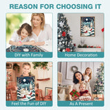 MEIYUDA Christmas Diamond Painting Kits for Adults, 5D Abstract Christmas Tree Diamond Art Kits for Beginners, DIY Gem Art Crystal Painting for Home Wall Decor and Present 12x16inch MEIYUDA