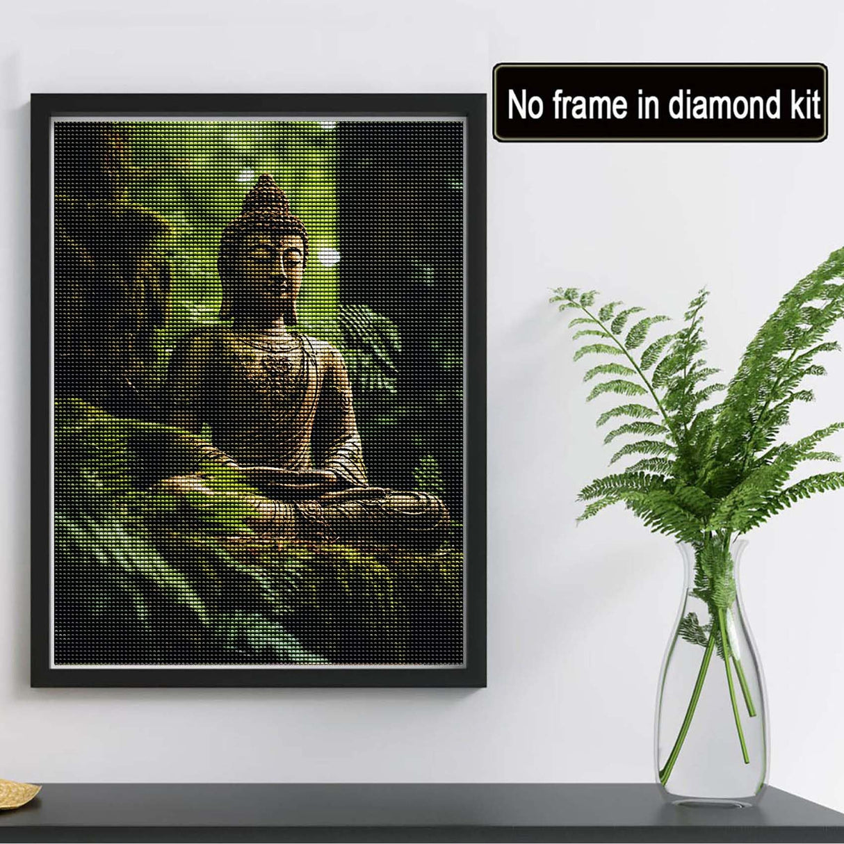 Reofrey DIY Diamond Art Painting Kits for Adults Buddha Statue, Buddha Full Drill Round Rhinestone Diamond Art Painting Accessories, Cross Stitch Embroidery Canvas for Crafts Home Decor 30x40cm Reofrey