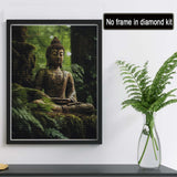 Reofrey DIY Diamond Art Painting Kits for Adults Buddha Statue, Buddha Full Drill Round Rhinestone Diamond Art Painting Accessories, Cross Stitch Embroidery Canvas for Crafts Home Decor 30x40cm Reofrey