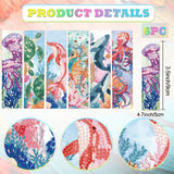 beinkmake 6Pcs Marine Animals 5D Diamond Art Bookmarks Turtle Dolphin Whale Diamond DIY Painting Bookmarks Rhinestones Beaded Acrylic Tassel Bookmark for Adult Beginner Crafts beinkmake