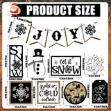 14 Pcs Winter Tiered Tray Decor Set Snowman Snowflake Table Decor Christmas Tree Wooden sign Farmhouse Coffee Spice Blocks Winter Table decoration for Christmas Home Table Shelf FairySandy