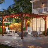 Outsunny 11' x 12.5' Outdoor Wood Pergola with Grape Trellis with Stable Structure for Climbing Plant Support for Patio, Deck, Backyard, Lawn, Brown Outsunny