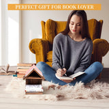 LETUBUYU Floating Bedside Wood Bookshelf, Triangle Book Page Holder, Wooden Simple Bookcase for Bedroom Nightstand Library Office or Wall Decor Storage (Brown LETUBUYU