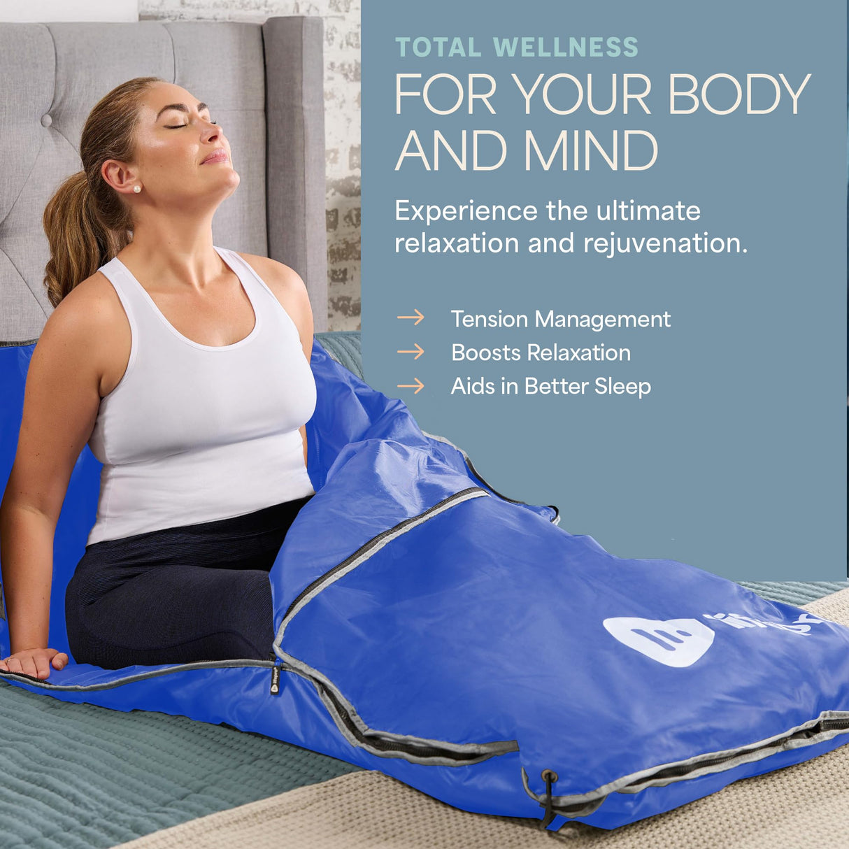 LifePro BioRemedy Infrared Sauna Blanket - Portable Far Infrared Home Sauna for Detox, Tension and Relaxation - Adjustable Temperature (113-176°F) - Includes Carry Bag & Detox Wraps LifePro