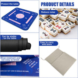2F22E Mahjong Mat - Non-Slip Noise Reduction Gaming Mat 32.4x32.4 Inch for Mahjong/Poker/Board Games/Card Games/Dominoes (Blue) 2F22E