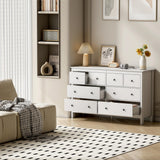 wanan 8 Drawer Dresser, 50" Modern White Dresser &Chests of Drawer, 8 Drawer Wide Dressers for Bedroom wanan