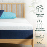 ZINUS 12 Inch Full Cooling Comfort Hybrid Mattress [New Version], Fiberglass Free, Medium Firm Feel, Motion Isolation, Certified Safe Foams & Fabric ZINUS