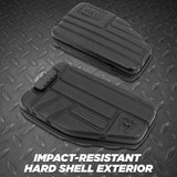 CASEMATIX Locking Pistol Case Fits Small to Large 9mm Pistols with Room For Extra Clips and Attachments- Portable EVA Gun Rug Handgun Case with Snap In Zippers, Water Resistant, Shoulder Strap CASEMATIX