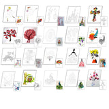 Woohome 48 PCS Paper Quilling Kit, Paper Quilling Making Drawing Design, Strips Quilling Paper and Papers Quilling Tools for Quilling Art Paper DIY Drawing Handcraft Handmade, Home Decoration Woohome