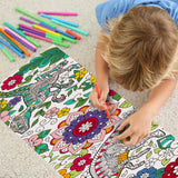 Pasimy 3 Pieces Giant Coloring Posters 11.8 x 118 Inch Mandala Animals Jumbo DIY Drawing Paper Large Coloring Sheets Pages Huge Mandala Drawing Banner for Adult Kids Home Classroom Craft Art Activity Pasimy