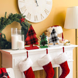 3 Pcs Wooden Christmas Trees Table Sign Decorations Different Patterns Double-sided Printing, Rustic Christmas Tree Farmhouse Tabletop Decor, Multiple Styles Sizes Xmas Christmas Tiered Tray Decor Sophena