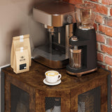 keomaisyto Coffee Bar Cabinet, 3-Tier Corner Coffee Cabinet with Storage Shelf & 18.7" Countertop, Rustic Wood Coffee Bar Station with Magnetic Door for Kitchen/Entrance/Living Room/Dining Room keomaisyto