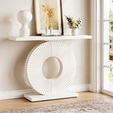 1Easylife Modern Console Table, Wooden Hallway Entry Table, Rectangular Sofa Tables for Living Room, Bed Room, Home Office, White 1Easylife