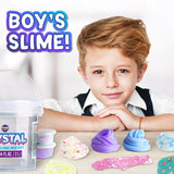 4 LB Huge Glassy Clear Slime Bucket Toy for Kids, FunKidz 64 FL OZ Premade Big Crystal Slime Pack Gift with 29 Sets Add-ins Jumbo Slime Kit for Girls Boys Party Present FUN KIDZ