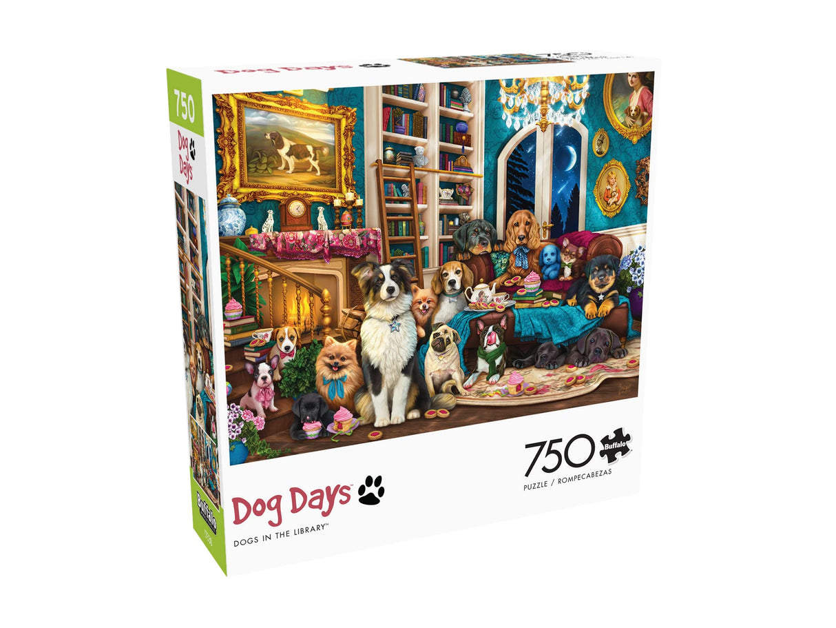 Buffalo Games - Brigid Ashwood - Dogs in The Library - 750 Piece Jigsaw Puzzle for Adults -Challenging Puzzle Perfect for Game Nights - Finished Size is 24.00 x 18.00 Buffalo Games