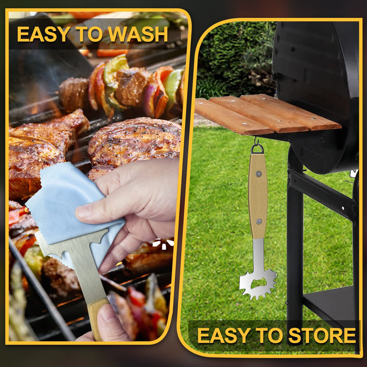 BBQ Grill Scraper, Stocking Stuffers for Men, Bristlefree Safe BBQ Scraper Fits Any Grilling Grate or Smoker Cleaning Tool and Kitchen Gadgets,Ideal Gifts for Christmas Men Dad Husband Fathers Day… XYK