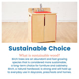 ECR4Kids Play Kitchen Sink, Wooden Playset, Natural ECR4Kids