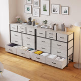 LUMTOK 10-Drawer Dresser, Fabric Storage Dresser Drawers for Bedroom, Hallway, Nursery, Closets, Steel Frame, Wood Top, Easy Pull Handle (Greige) LUMTOK