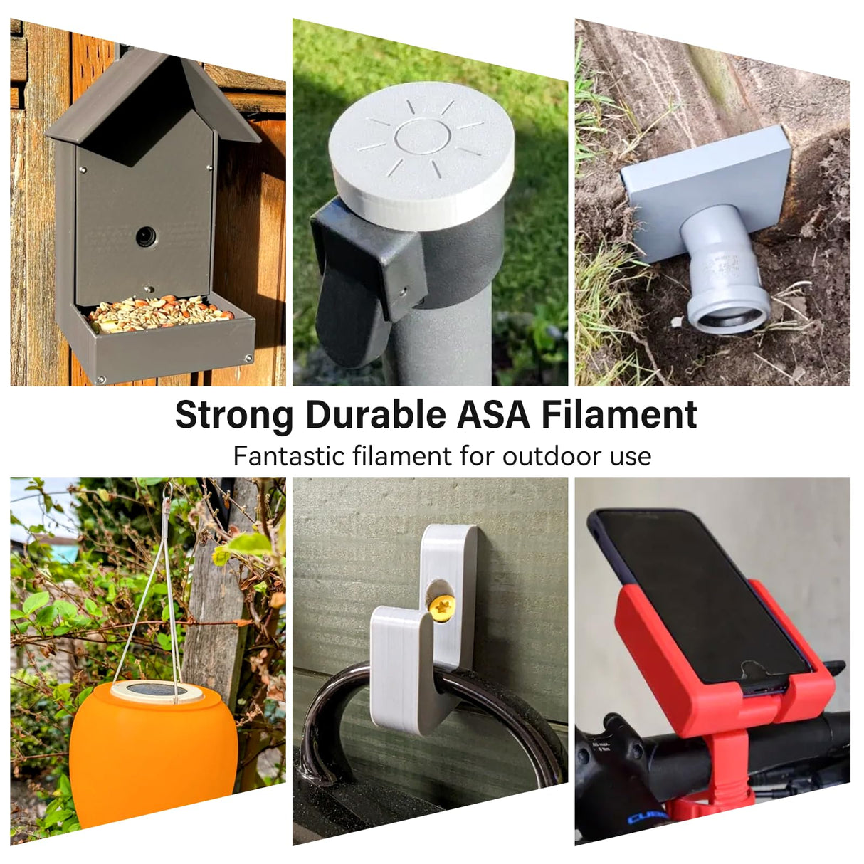 CCTREE 3D Printer ASA Filament 1.75MM High Speed ASA Filament UV-Resistant, Great for Outdoor Functional Parts,Heat & Weather Resistant 3D Printer Filament 1kg (2.2lbs) Sppol (White) CCTREE