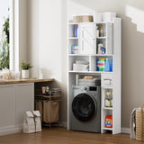 Meilocar Over The Toilet Storage Cabinet, Freestanding Storage Cabinet Over Toilet, Bathroom Storages Organizer Cabinets with Toilet Paper Holder Stand and Adjustable Shelf, White Meilocar