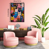 Colorful Cat Puzzle for Adults 1000 Pieces, Funny Animal Jigsaw Puzzle, Cute Kitten Plant Puzzle BBOLDIN