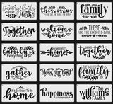 15PCS Reusable Farmhouse Word Stencils for Painting on Wood, Canvas, Fabric - Inspirational Art Craft Kit for Family, Furniture, Walls, and More - Create Welcome Signs, Shirts, and Cards neglex
