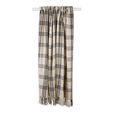 DII Modern Farmhouse Plaid Collection Cotton Fringe Throw Blanket, 50x60, White/Black DII
