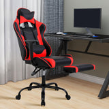 Gaming Chair, High Back PU Leather Gaming Chairs Computer Chair with Headrest & Lumbar Support, Height Adjustable Wide Seat Gamer Chair Gaming Chairs for Adults, Game Chair with Footrest & Armrest Haiput Wam