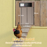 NyPots Automatic Chicken Coop Door Solar Powered, LCD Display Automatic Chicken Door with Timer & Light Sensor, Aluminum Alloy Chicken Door with Remote Control & 4 Modes Automatic Chicken Door Solar NyPots