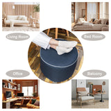 AbunHeri Outdoor Ottoman Outdoor Ottomans for Patio 19x12 Inches Modern Lightweight Foam Stuffed Pouf Outdoor Footstool Footrest Foot Stool Waterproof (Navy Blue) AbunHeri