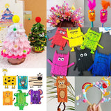 FunzBo 2000Pcs+ Arts & Crafts Supplies Kits for Kids,St Patricks Day DIY Craft Supplies for Toddlers DIY Art Supply Tools Set Include Pipe Cleaners,Pom Poms and Feather,Easter Crafts for kids Ages 4-8 FUNZBO