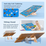 Lavievert 2000 Piece Tilting & Foldable Puzzle Board with 8 Drawers & Cover, Portable Wooden Puzzle Plateau with Handle, Adjustable Jigsaw Puzzle Table with Easel/Stand & Non-Slip Tabletop for Adults LAVIEVERT