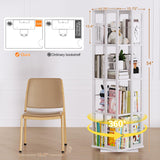 Besiost 360° Rotating Corner Bookshelf – Compact White 4-Tier Storage Rack for Small Spaces Besiost