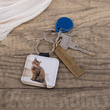 Framendino, 8 Pack Sublimation Blanks Keychain PU Leather Keychain Heat Transfer Key Rings Heart Round Square Rectangle Key Chains for DIY Craft Framendino