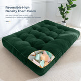 MAXYOYO 8" Futon Mattress Full Size, Ultra Thick Boucle Futons Sofa Couch Bed Sleeper Sofa Bed Floor Mattress for Adults, Shredded Foam Filling (Frame Not Included), Green MAXYOYO