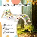 Olakids Climbing Toys for Toddlers 1-3 Inside, 5 in 1 Wood Foldable Pikler Triangle Set with Ramp Ladder Arch Slide, Baby Indoor Playground Jungle Gym Montessori Climbing Set for Kids Olakids