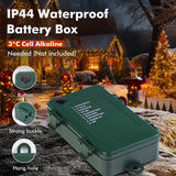 Quntis C Battery Operated Christmas Lights - 82FT 1000LED Ultra Bright Cluster Christmas Lights Outdoor Waterproof 8 Modes Christmas Tree String Lights with Timer for Wedding Party, Warm White Quntis