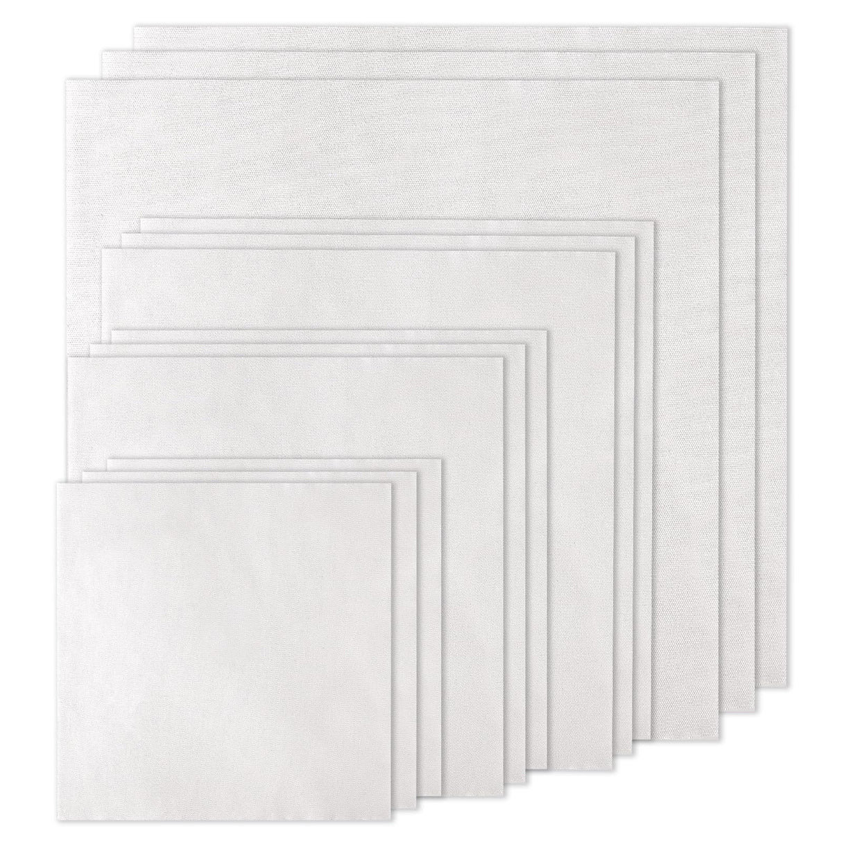 XEmbro 12 PCS White Embroidery Fabric, Pre-Cut Natural Cotton Embroidery Cloth Fabric, 4 Sizes Embroidery Cloth Squares for Embroidery Garment Craft (5.9 to 11.8inch) XEmbro