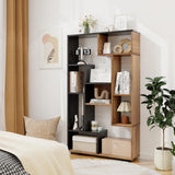 Tangkula Modern Geometric 47-Inch Bookshelf with 9 Cubes and Open Shelves for Stylish Storage Tangkula