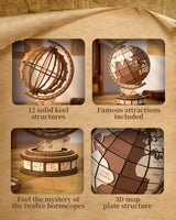 ROBOTIME 3D Wooden Puzzle for Adults Global Wonders DIY Model Kit to Build Wooden Craft Kits for Teens Educational Brain Teaser Assembly Toy Unique Gift ROBOTIME